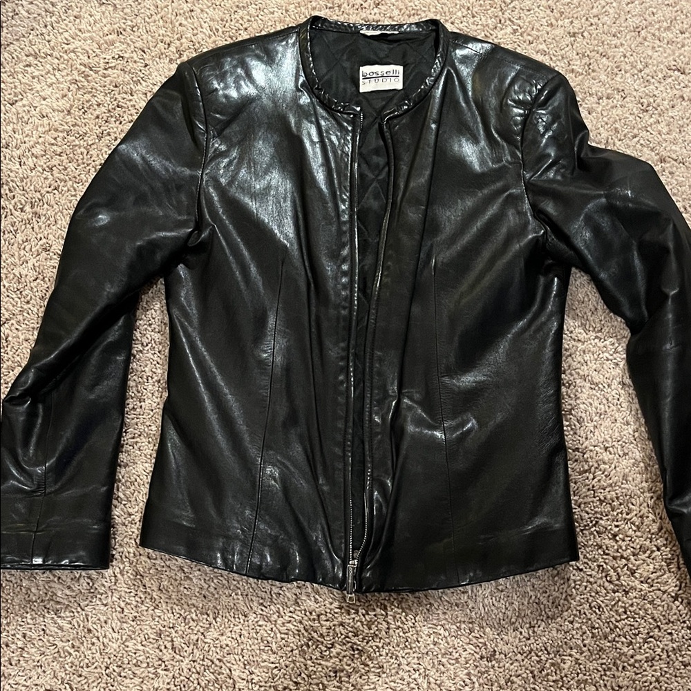 Bosselli Italian Leather Classic Black Jacket